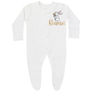 Personalised Embroidered Easter Bunny Baby Grow