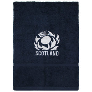 Scotland Rugby Thistle Embroidered Hand Towel (Navy)
