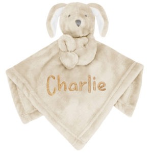 Personalised Embroidered Bunny Baby Comforter Blanket - Biscuit