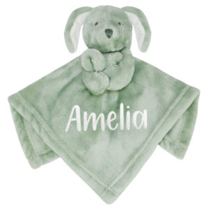 Personalised Embroidered Bunny Baby Comforter Blanket