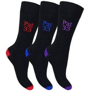 Personalised Black Colourful Heel Embroidered Socks - Electric Mix