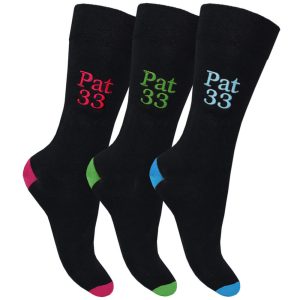 Personalised Black Colourful Heel Embroidered Socks