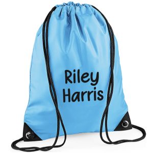 Personalised School Swimming Kit Bag With Contrast Embroidery