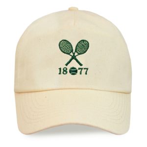 Unisex Vintage Tennis Embroidered Cotton Cap