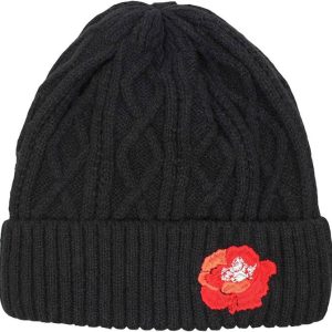 Poppy Sparkly Embroidered Luxury Fleece Lined Beanie Hat