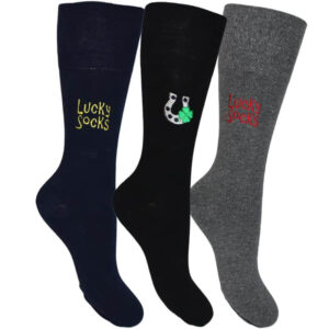 Lucky Socks Embroidered Comfort Sock Set (3 Pack)