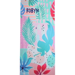Personalised Botanical Leaf Quick Dry Beach Towel