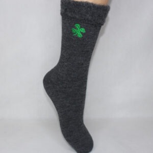 Lucky Shamrock Thermal Grey Bed Socks
