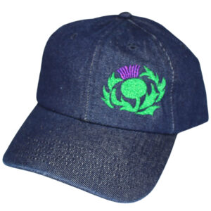 Sparkly Scottish Thistle Denim Baseball Cap - Classic Thistle