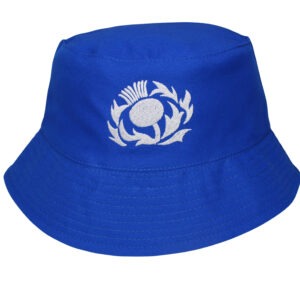 Scottish Thistle Royal Blue Embroidered Bucket Hat