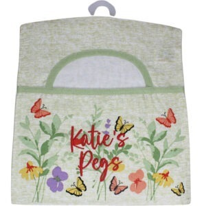 Personalised Butterfly Embroidered Peg Bag
