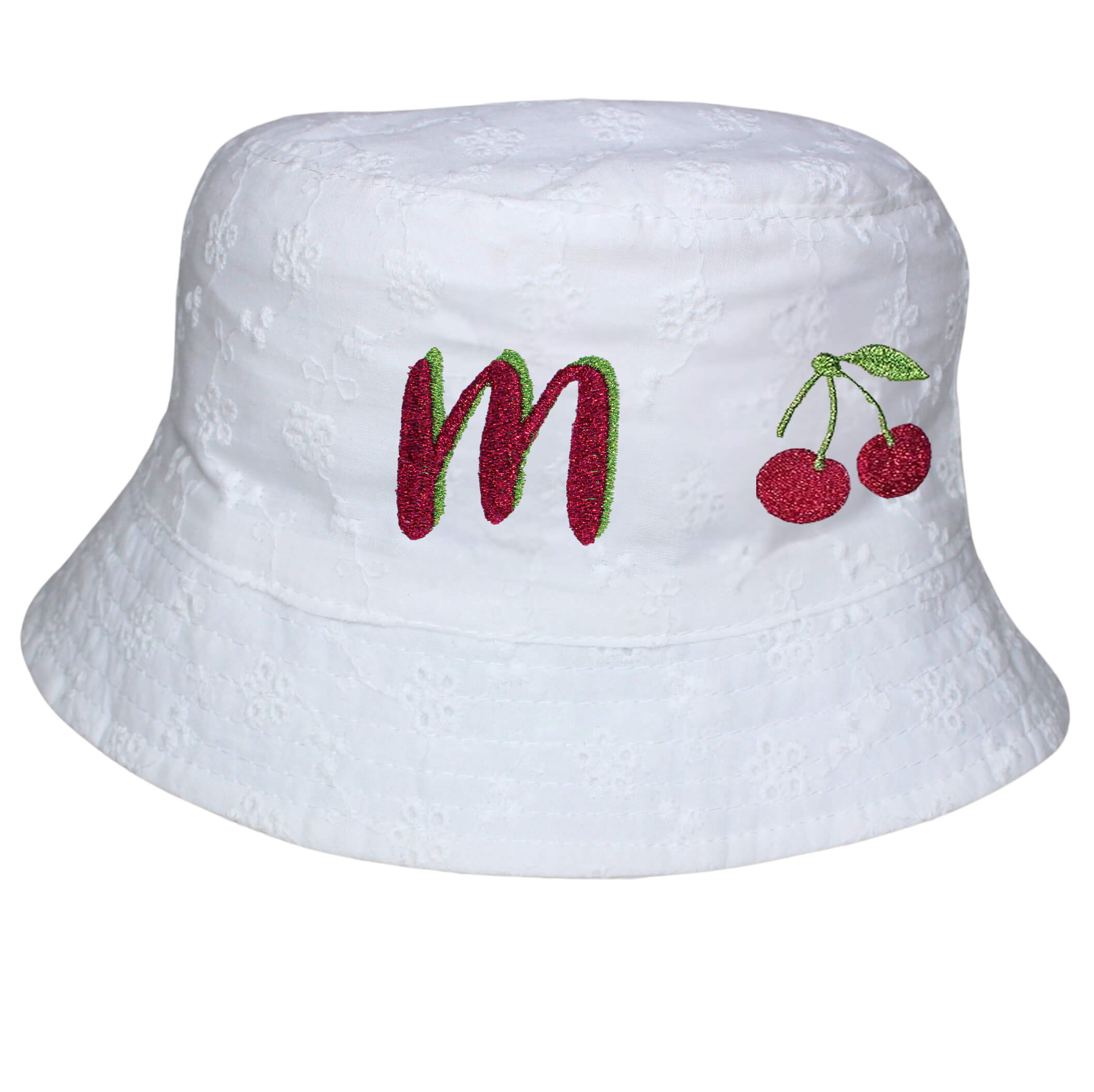Girl's Sparkly Brodenie Anglais Summer Fruits Sun Hat 7-10 Years - Image 3