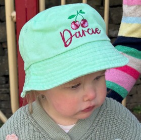 Personalised Sparkly Cherries Bucket Style Sun Hat