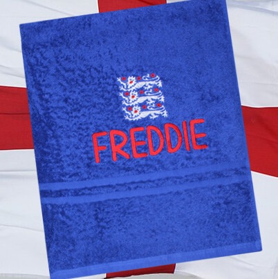 England 3 Lions Football Personalised Towel