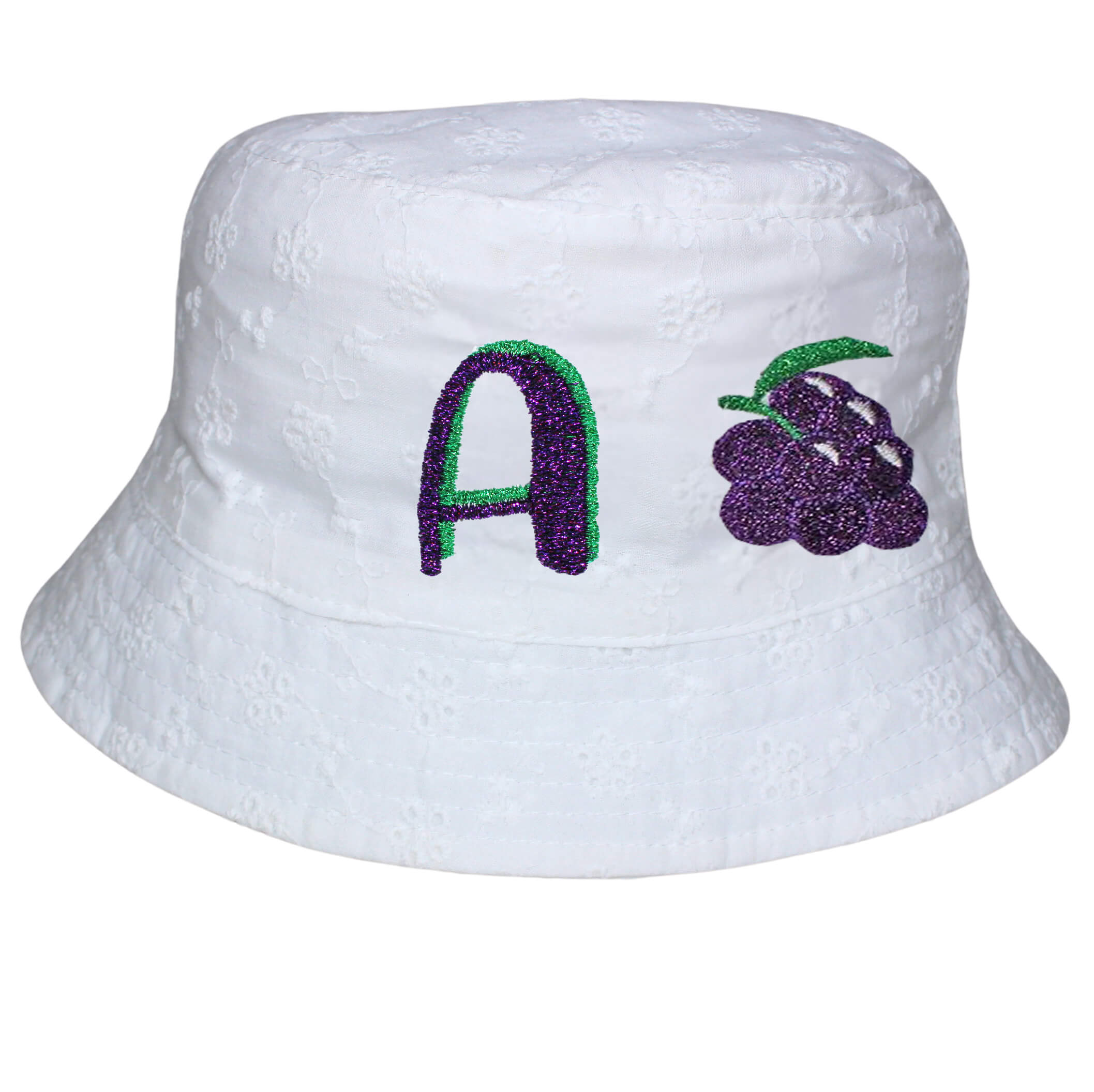 Girl's Sparkly Brodenie Anglais Summer Fruits Sun Hat 7-10 Years - Image 2