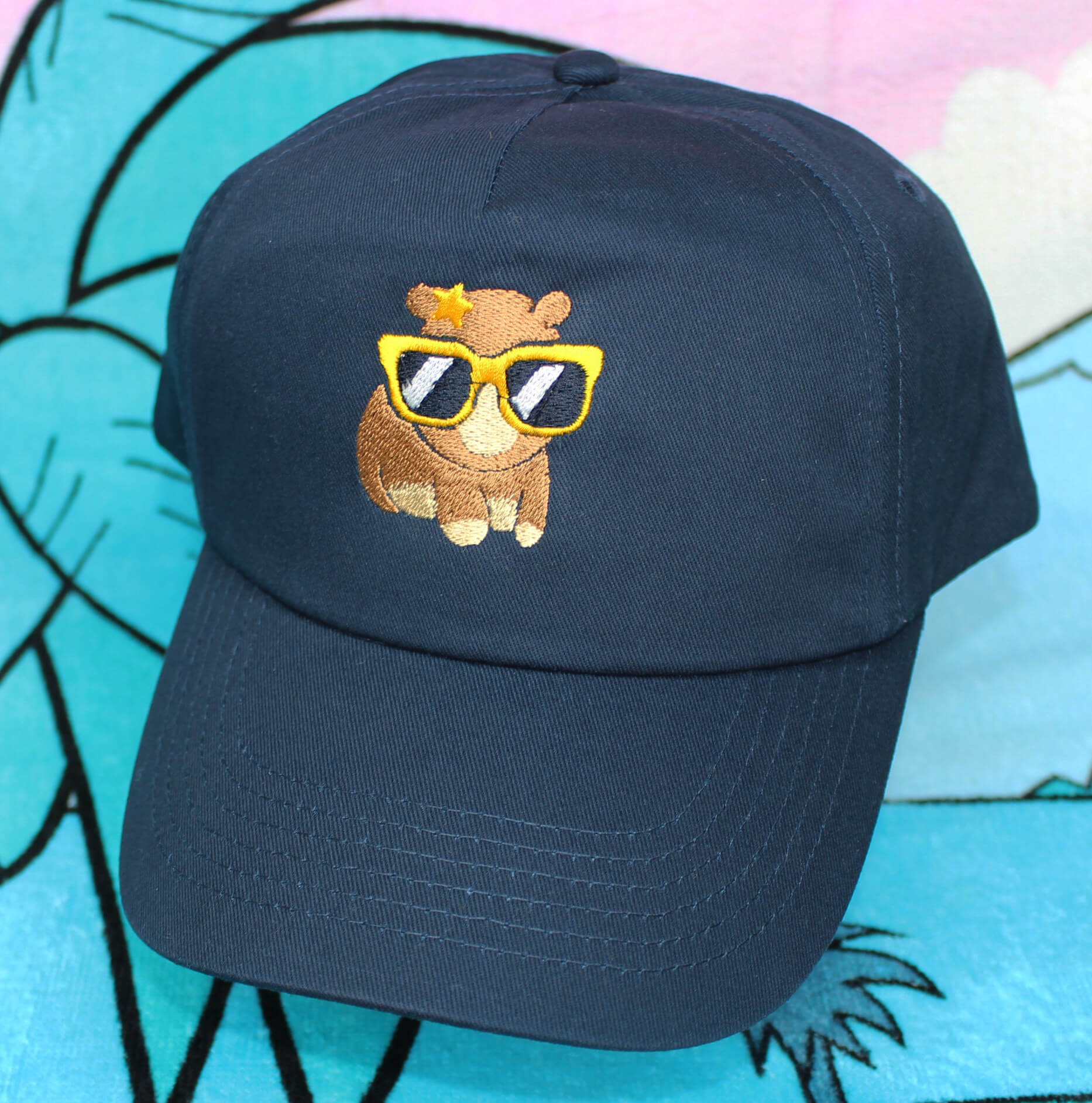 Children's Capybara in Sunglasses Baseball Cap Sun Hat - Image 3