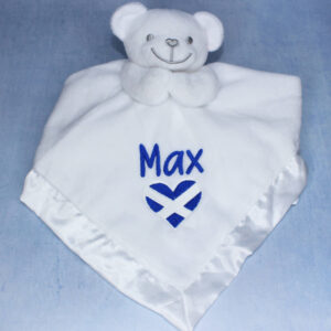 Personalised Scottish Flag Teddy Comforter