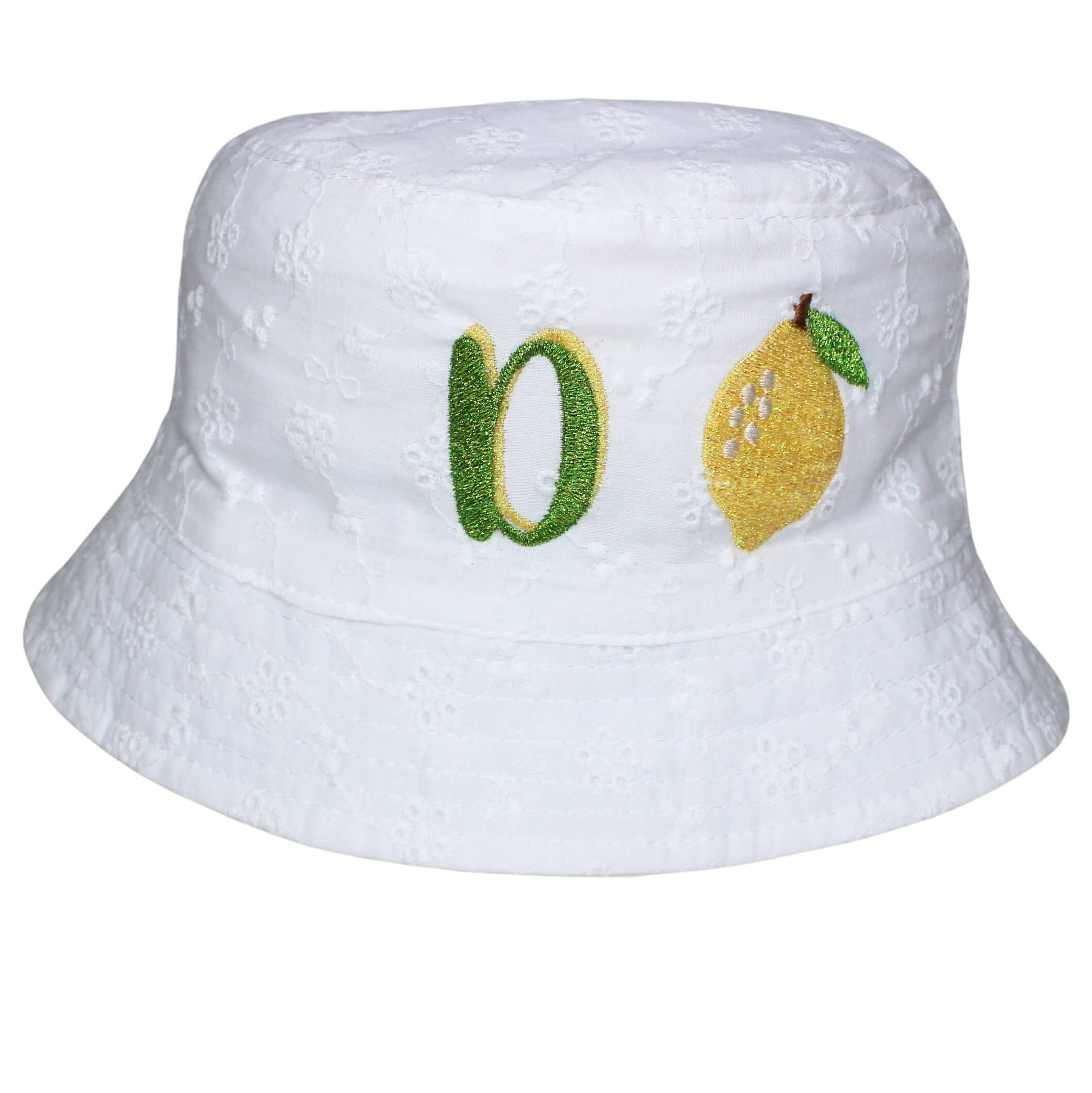 Girl's Sparkly Brodenie Anglais Summer Fruits Sun Hat 7-10 Years