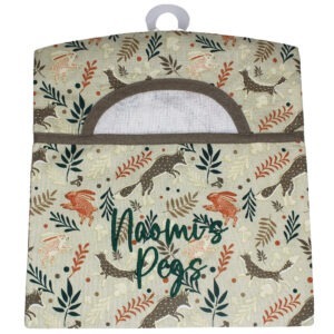 Personalised Woodland Embroidered Peg Bag