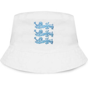 Kids 3 Lions England White Embroidered Bucket Sun Hat