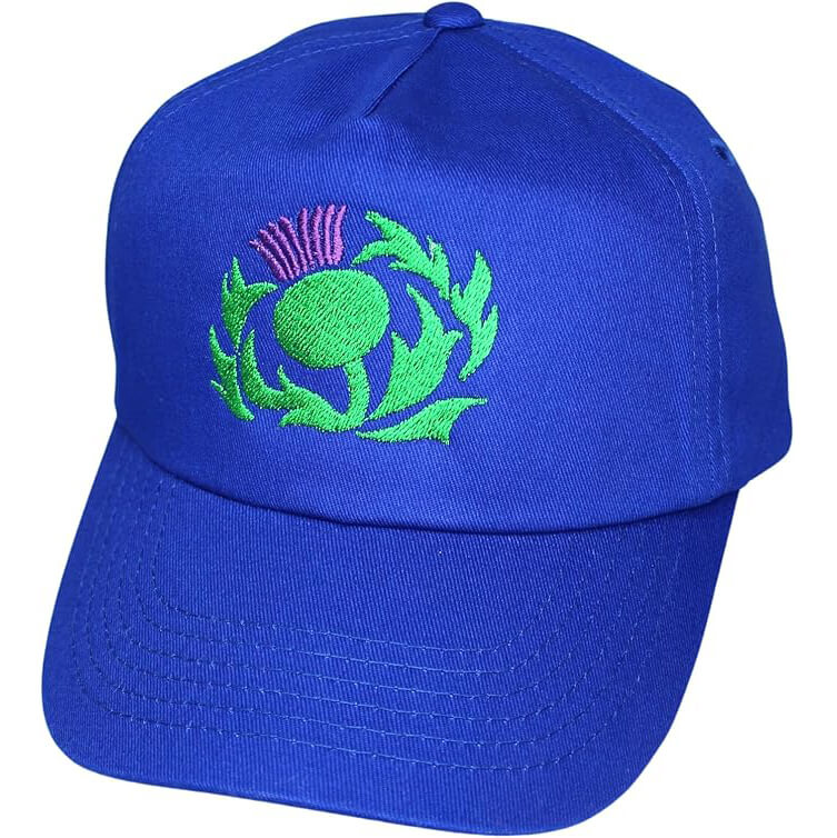 Men's Scotland Scottish Thistle Baseball Cap Hat (Royal Blue)
