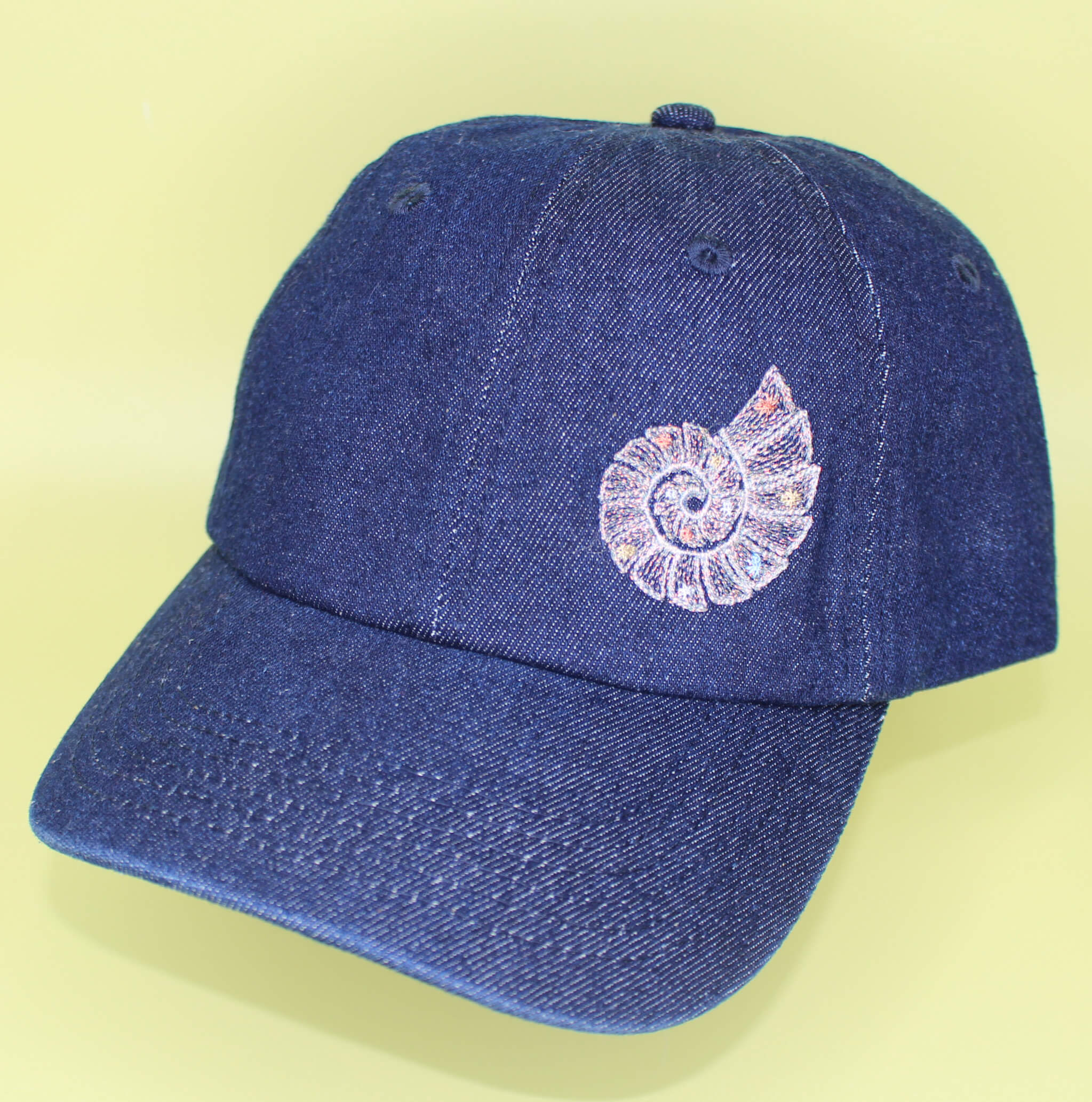Ladies Sparkly Shell Embroidered Denim Baseball Cap