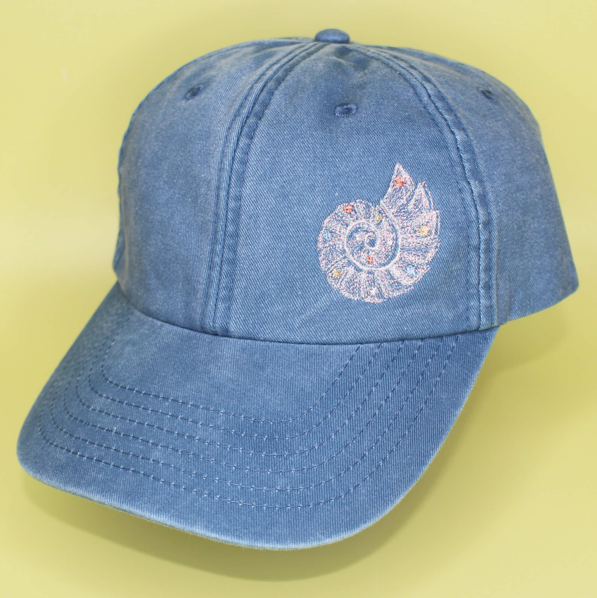 Ladies Sparkly Shell Embroidered Denim Baseball Cap - Image 2