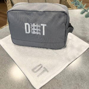 Personalised England Lions Grey Wash Bag & Face Cloth
