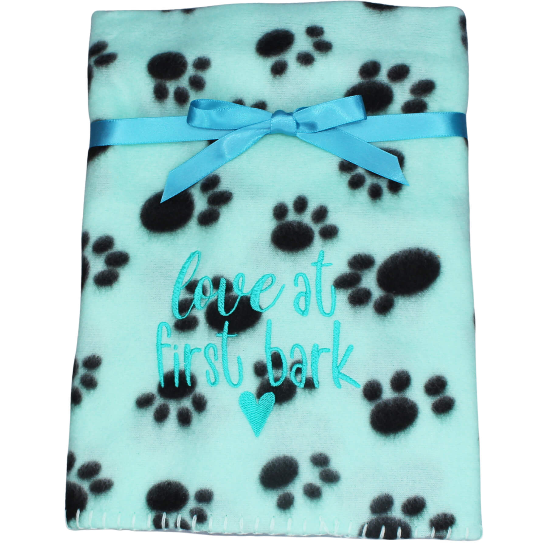 Paw Print Puppy Embroidered Blanket Gift - Image 2