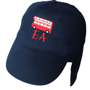 Personalised London Bus Navy Legionnaire Sun Hat (4-8 Years)