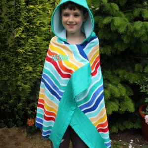 Personalised Striped Hooded Poncho Towel