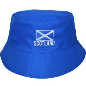 Scottish Flag Royal Blue Embroidered Bucket Hat
