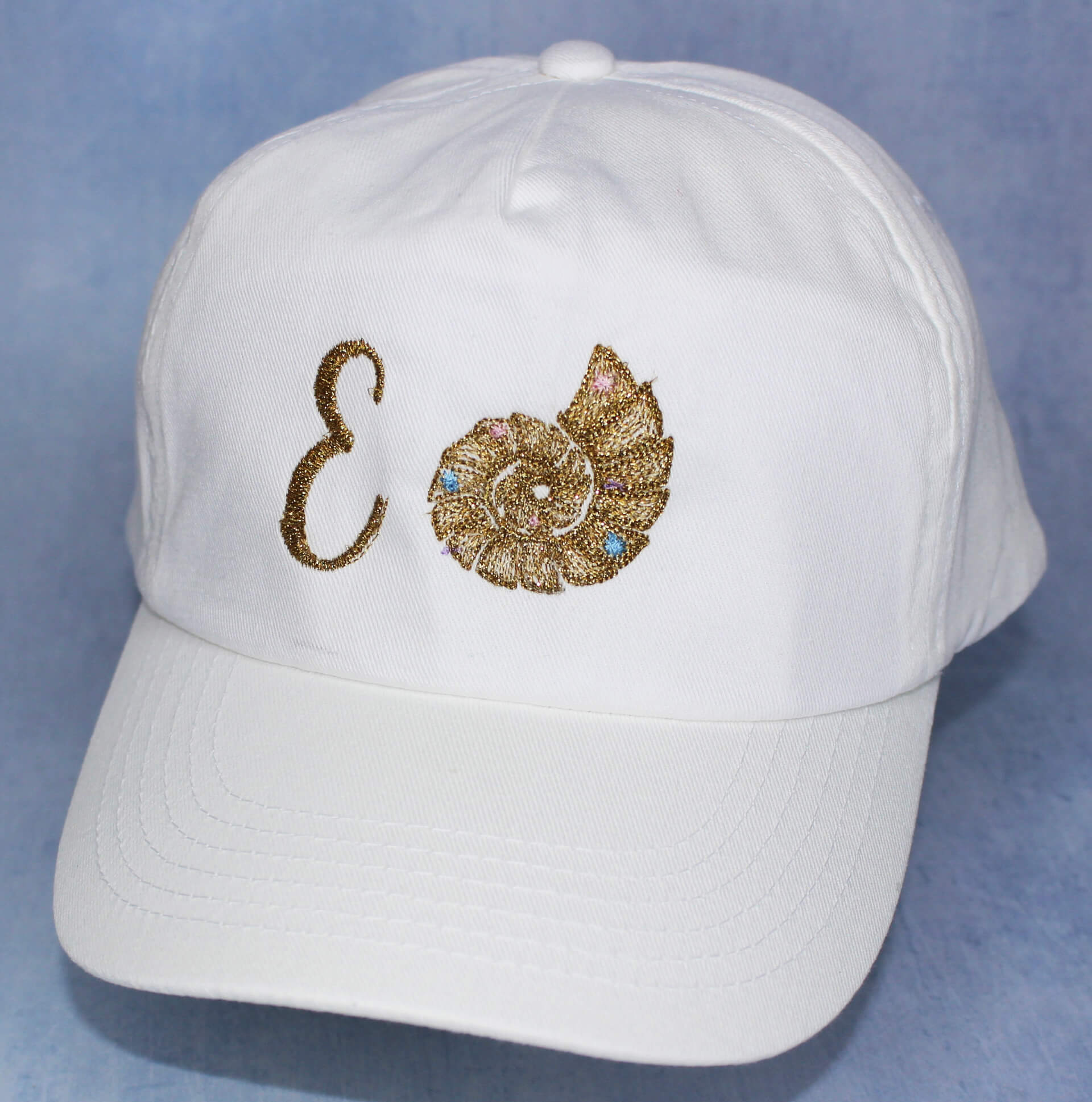 Personalised Initial Sparkly Shell Baseball Cap