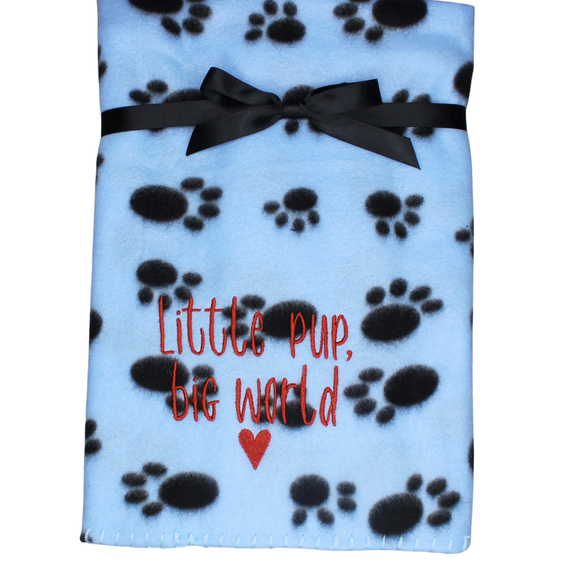 Paw Print Puppy Embroidered Blanket Gift