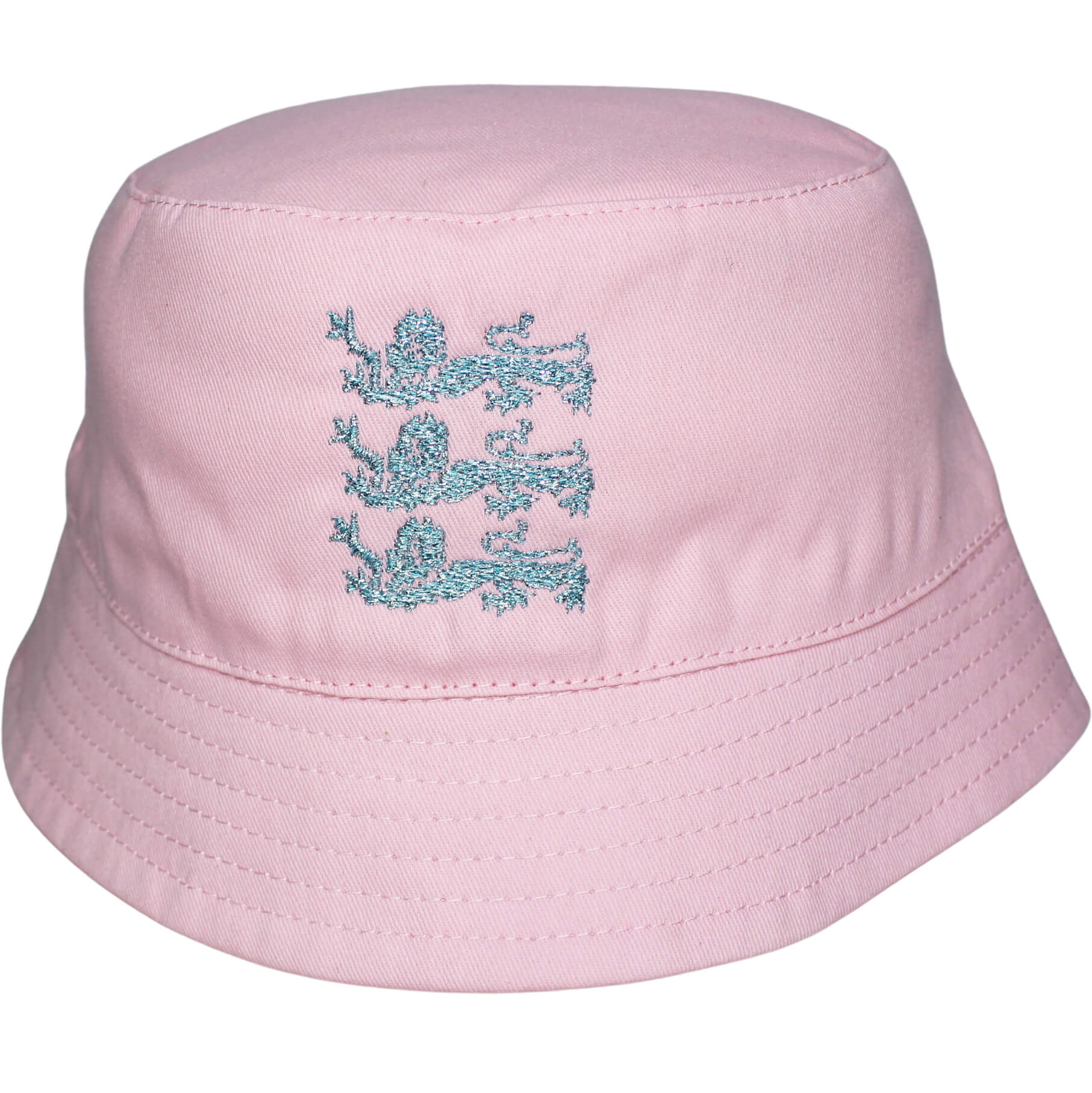 Girl's Pink England 3 Lions Embroidered Sun Hat - Image 2