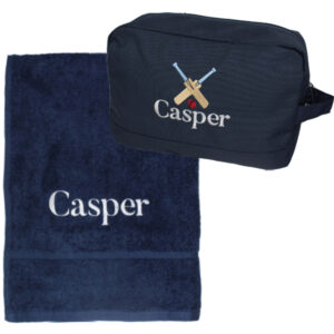 Personalised Cricket Embroidered Wash Toiletries Bag Case