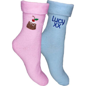 Personalised Women's Christmas Pudding Bed Socks (2 Pack)