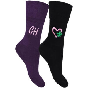 Personalised Women's Lucky Irish Clover Heart Socks (2 Pairs)